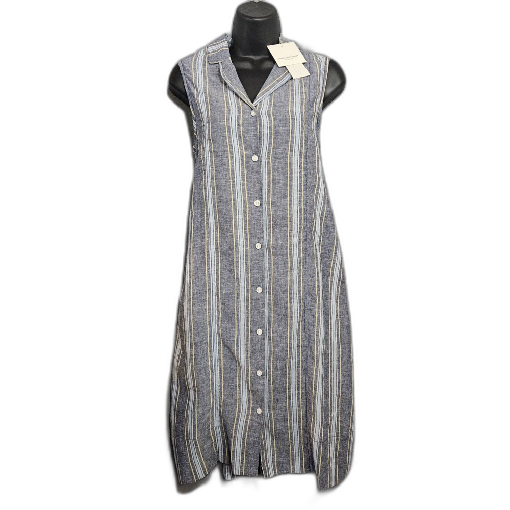 New beachlunchlounge Linen Brynn Shirt Dress Shift Style Above the Knee Small